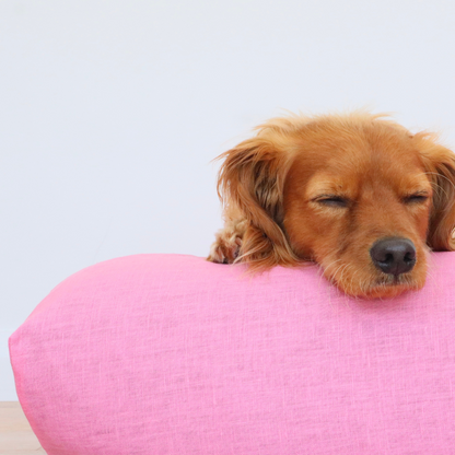 Linen dog bed cover