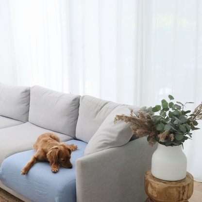 Linen dog bed cover